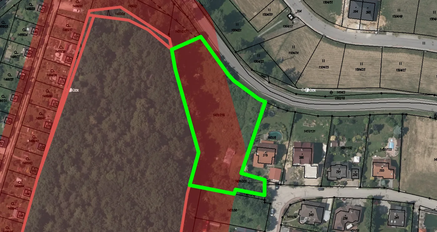 Lesy, parcela 1451/216 Hlincová Hora