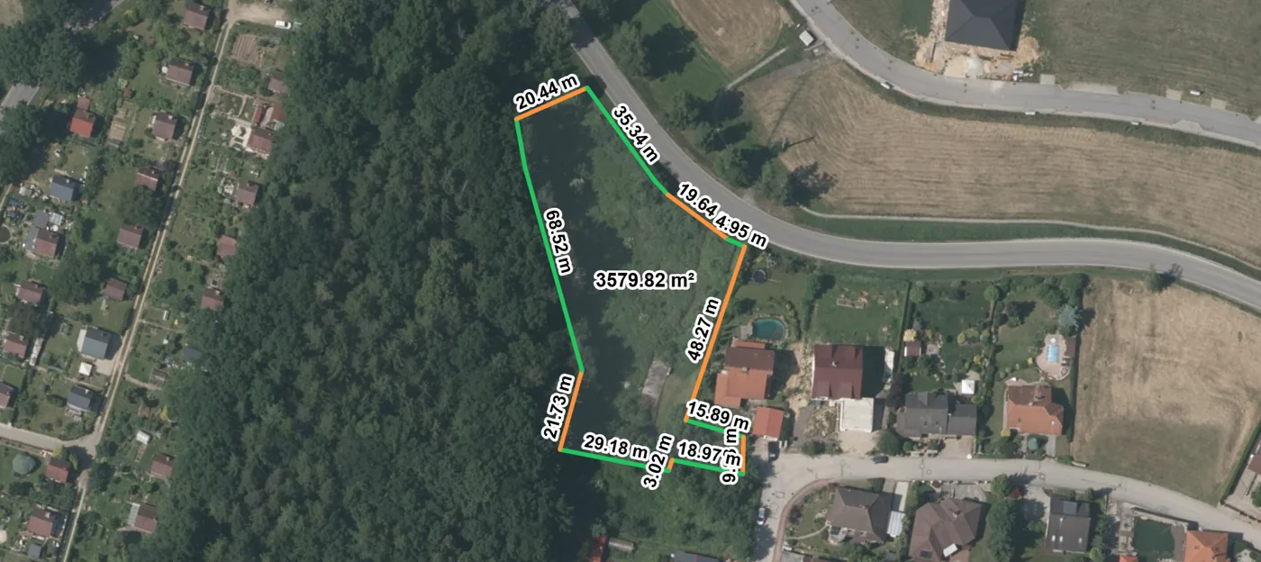 Rozměry parcely, parcela 1451/216 Hlincová Hora