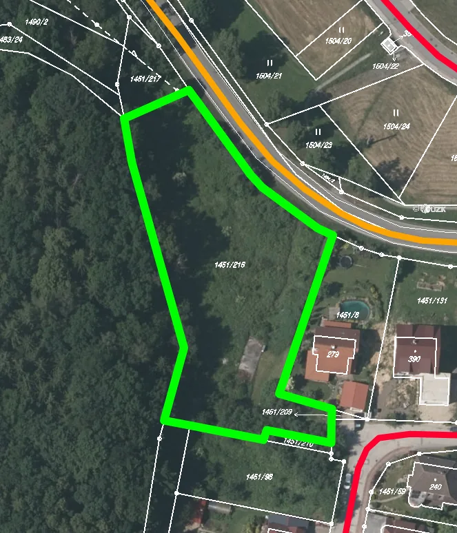 Příjezdová cesta, parcela 1451/216 Hlincová Hora