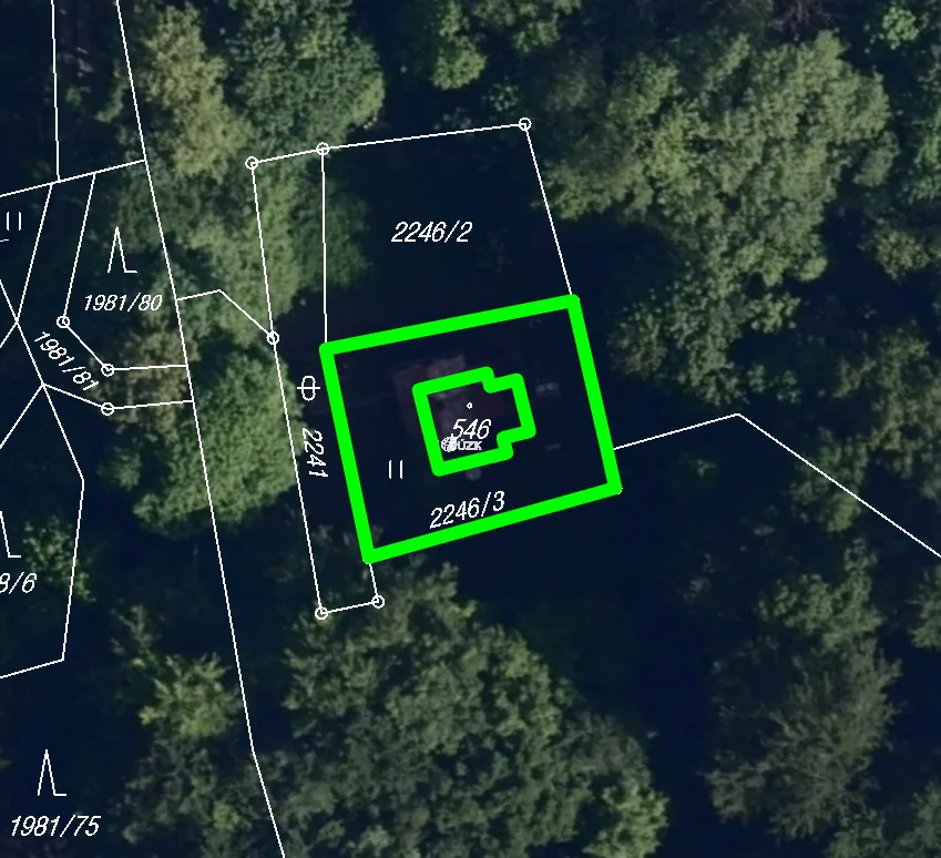 Katastrální mapa, parcela 2246/3 Komorní Lhotka