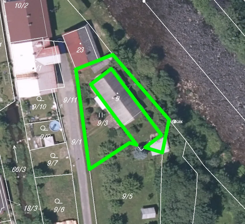 Katastrální mapa, parcela 9/3 Rejštejn