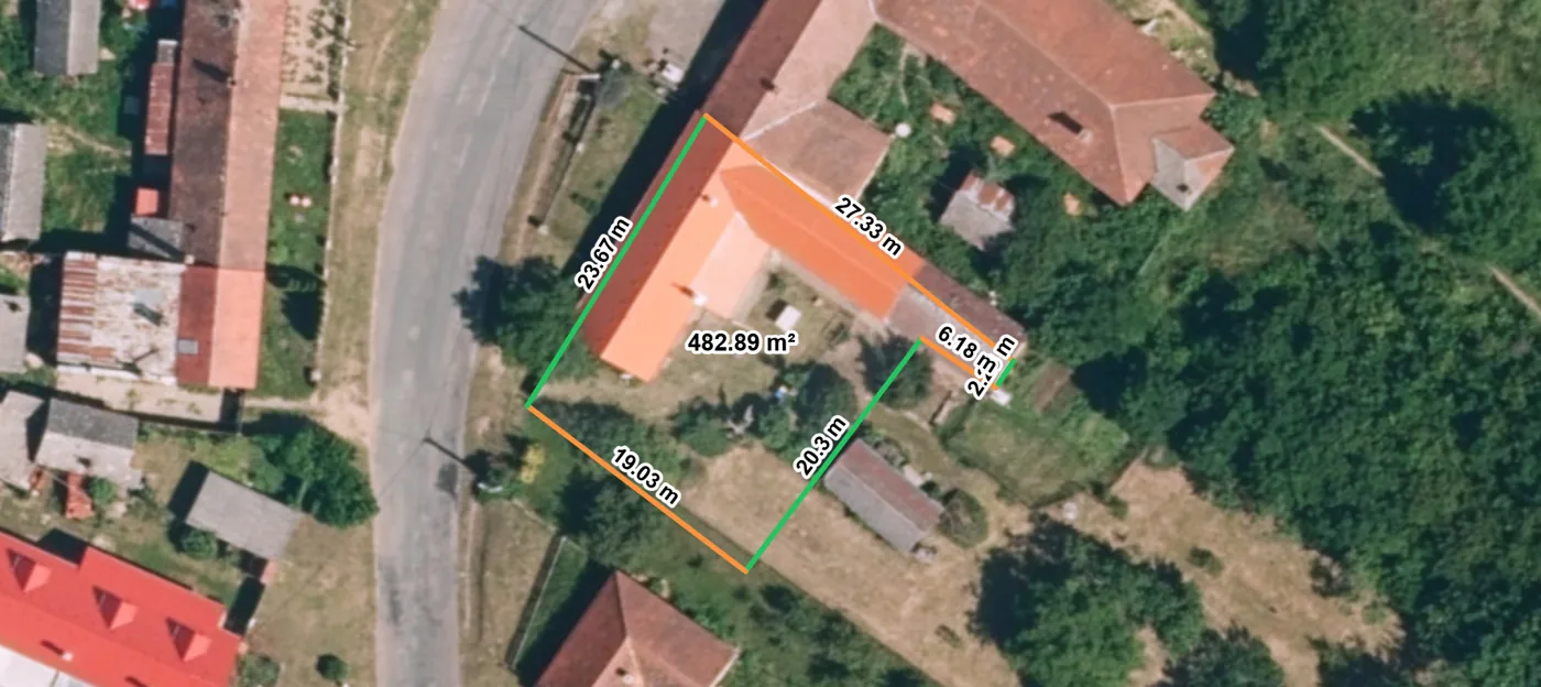 Rozměry parcely, parcela st. 83 Rozkoš