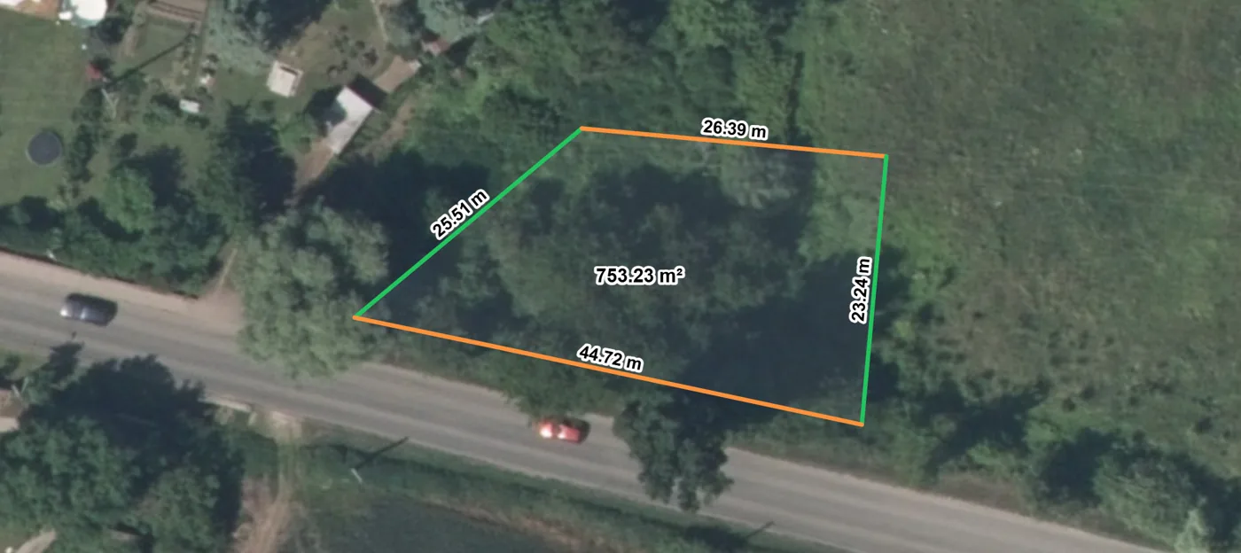Rozměry parcely, parcela 207/41 Srbice