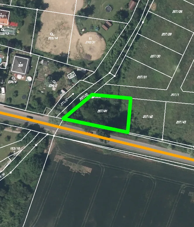 Příjezdová cesta, parcela 207/41 Srbice