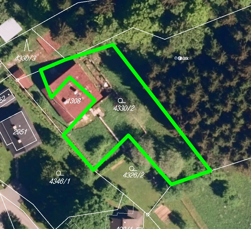 Katastrální mapa, parcela 4330/2 Velké Karlovice
