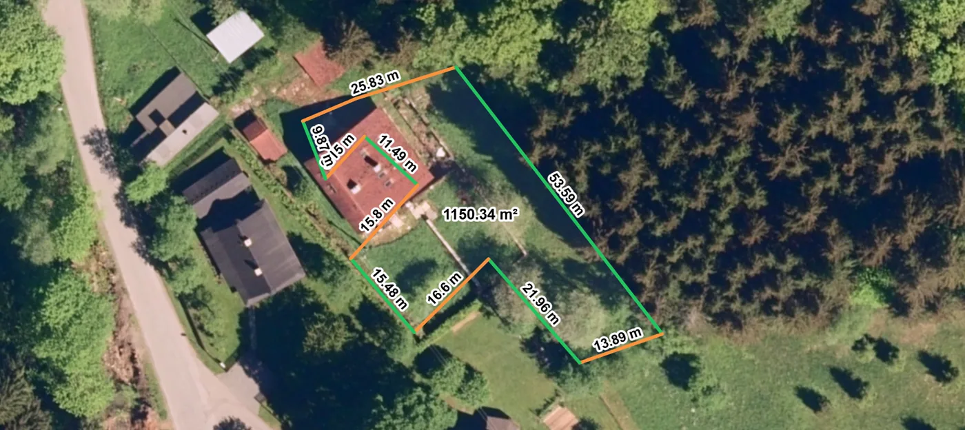 Rozměry parcely, parcela 4330/2 Velké Karlovice
