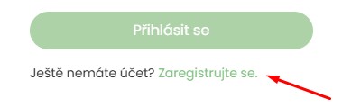 Tlačítko Zaregistrovat se na přihlašovací stránce
