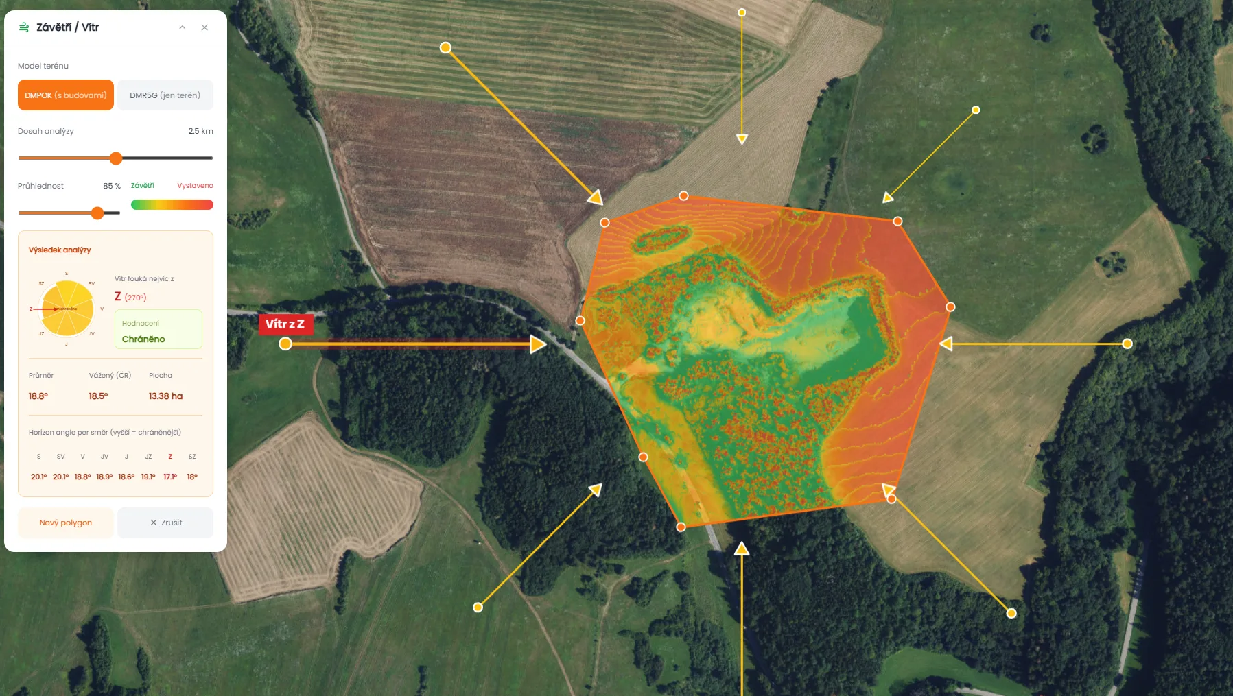 Mapa závětří